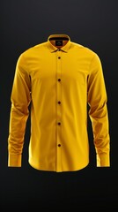 Canvas Print - create me a realistic 3d image of the front view of a yellow shirt to be used as a mock up. Front view, AI Generative