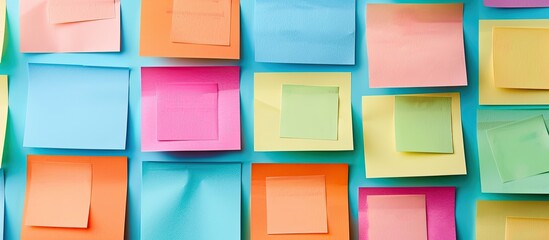 Poster - Task board with blank post it notes for tasks ready for use for new assignments with copy space image