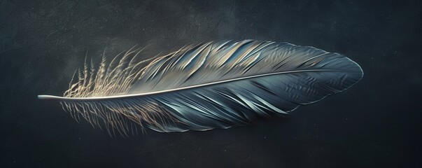 Wall Mural - Textured feather with fine details, 4K hyperrealistic photo