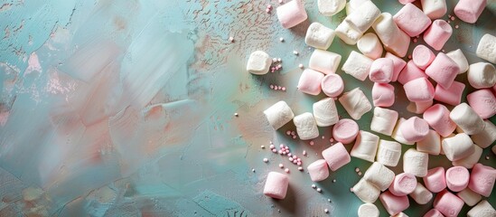 Aufkleber - Textured background with marshmallows on display Copy space image available