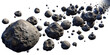 © ThE MHM - dark meteor asteroid belt isolated on white and transparent background