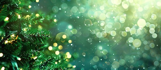 Leinwandbilder - Green abstract background perfect for Christmas with copy space image