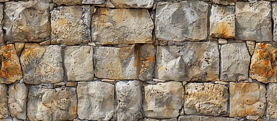 Aufkleber - Elegant and distinctive patterns grace the aged stone wall creating a beautiful and unique design for a copy space image