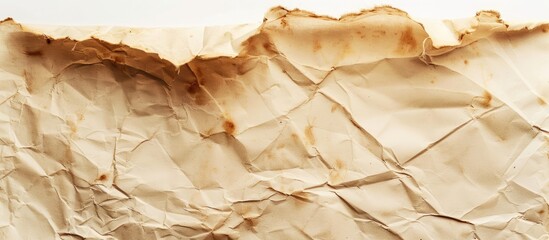 Fototapete - Mock up of a vintage paper sheet on a plain white background with copy space image