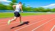 © Sariyono - Sprinter in Motion Blur on a Sunny Running Track