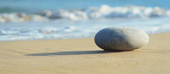 Aufkleber - Stone with copy space image on a sandy shore