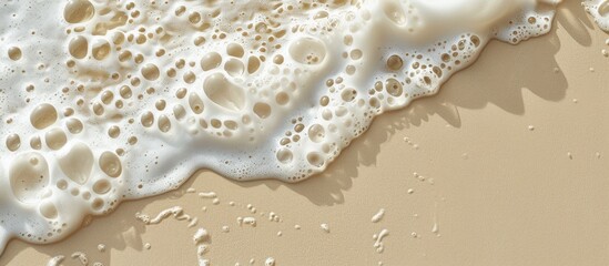 Aufkleber - Sandy beach with white foam in the background Ideal for copy space image