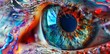 © Abstract Design - Abstract background of a human eye. DMT or LSD. Close up macro. psychedelic divine cosmic trippy godly spiritual psionic entity. Expanded Consciousness. Abstract Psychedelic Art