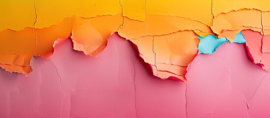 Aufkleber - Vibrant torn paper backdrop with copy space image available