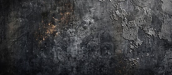 Fototapete - Enhance your project with a banner template showcasing a dramatic dark and scratched concrete surface creating an engaging copy space image