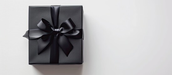 Leinwandbilder - Gift black box displayed on a white background with copy space image
