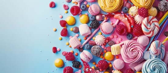 Poster - Vibrant sweets creating a delightful display in a copy space image