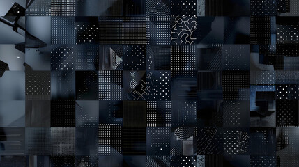 Leinwandbilder - Digital wall with abstract geometrical shapes and patterns in an abstract background