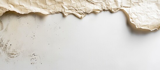 Fototapete - Mock up of a vintage paper sheet on a plain white background with copy space image