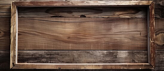 Poster - Wooden background with a vacant copy space image in a photo frame