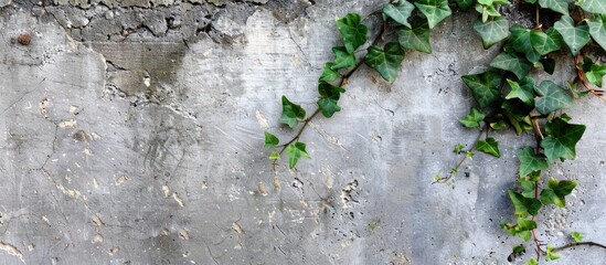 Poster - A vine clinging to a concrete or cement wall perfect for a background with copy space image