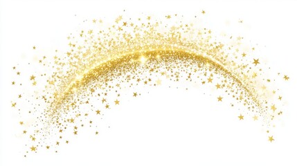 Wall Mural - abstract gold glitter wave. gold glitter dust trail on transparent background. magic concept.