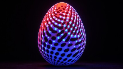 Poster - Sphere with pink dots and lines. Large data visualization. 3D rendering of wireframe technology.