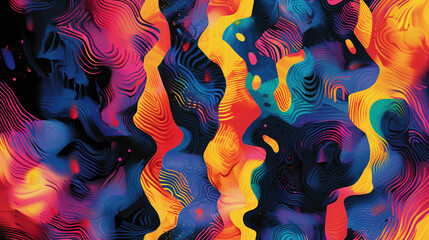 Poster - Vibrant abstract backdrop featuring organic lines and shapes for a captivating and trippy visual effect