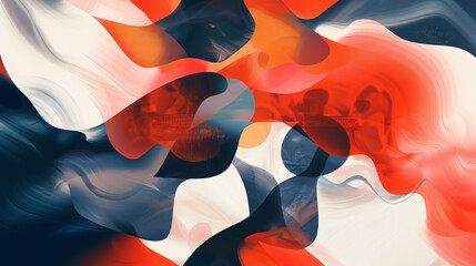 Aufkleber - Abstract background with red, blue, and white colors creating dynamic and wavy shapes