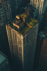 Canvas Print - Tall building with green roof