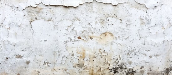 Sticker - A vintage or grungy white background with a natural cement or stone texture resembling an old retro patterned wall suitable for copy space images