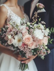 Canvas Print - Couple Holding Flowers