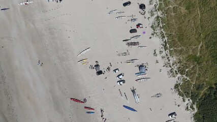 Wall Mural - Aerial view of Regatta taking place Narin and Portnoo, County Donegal, Ireland