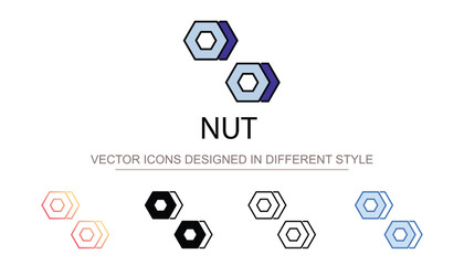 Wall Mural - Nut icon design with white background stock illustration