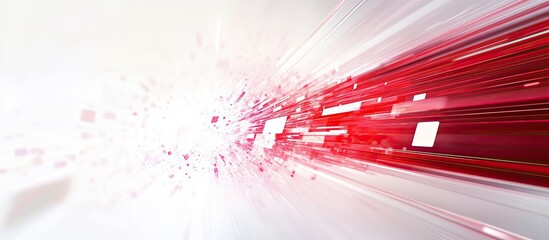Wall Mural - abstract technology background in white and red tones with dynamic speed elements