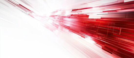 Wall Mural - abstract technology background in white and red tones with dynamic speed elements