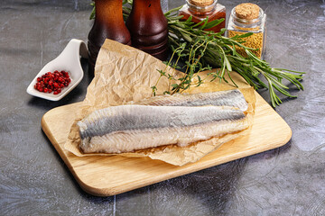 Wall Mural - Pickled atlantic tasty herring fillet