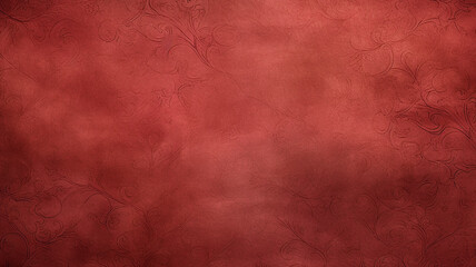 Wall Mural - scarlet background, red with barely noticeable floral ornament, surface, wall vintage blurred with copy space