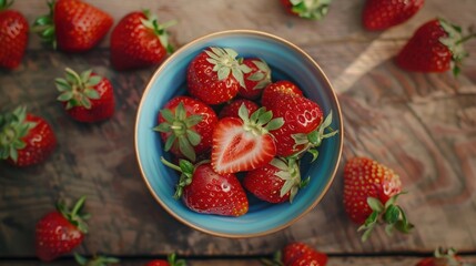 The bowl of strawberries