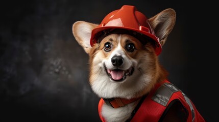 Canvas Print - The Dog in Construction Gear