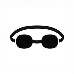 swimming glasses black icon isolated on white