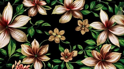 Wall Mural - This beautifully detailed golden flower decorates a dark canvas.