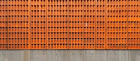 Aufkleber - The facade consists of facing brick showcasing the textured surface of an orange brick wall with ample copy space image