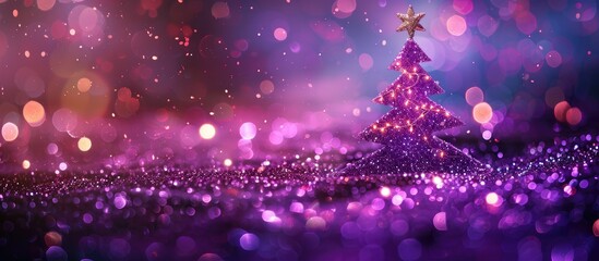 Aufkleber - Abstract Christmas background with purple glitter texture and copy space image