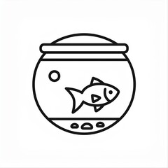 Poster - aquarium black icon isolated on white