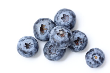 blueberries on white background