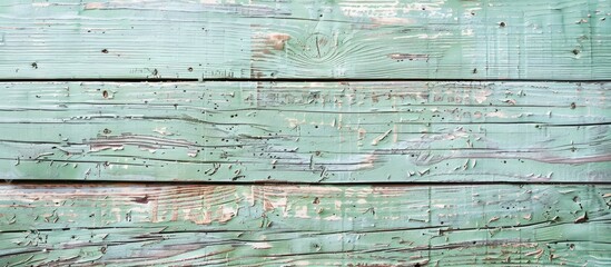 Wall Mural - Detail of weathered light green wooden texture ideal for a copy space image