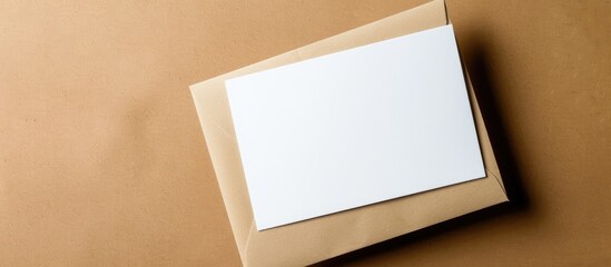 On a brown background display a white paper card that is empty for a message with ample copy space image