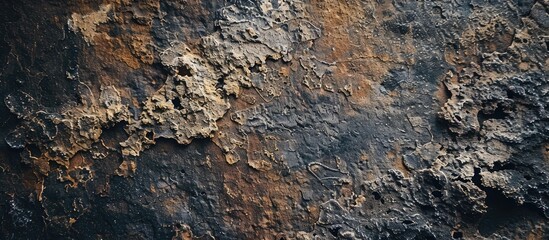 Poster - Close up of a rough textured surface with natural earthy tones ideal for an architectural or abstract composition with a modern grunge style providing copy space for an image