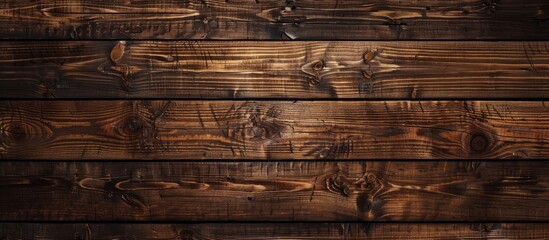 Fototapete - Rustic dark brown wooden texture creating a long banner wood background with copy space image