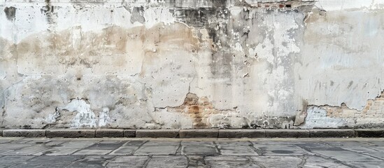 Poster - Aged street wall backdrop with faded gray paint perfect for copy space image