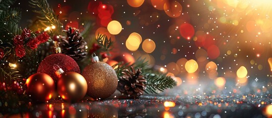 Poster - Congratulatory Christmas card with a festive copy space image