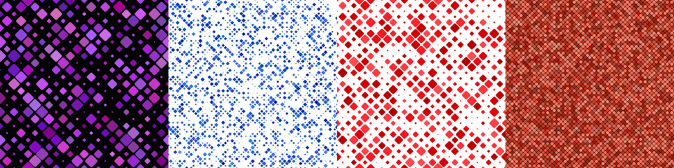 Wall Mural - seamless geometrical diagonal square pattern set