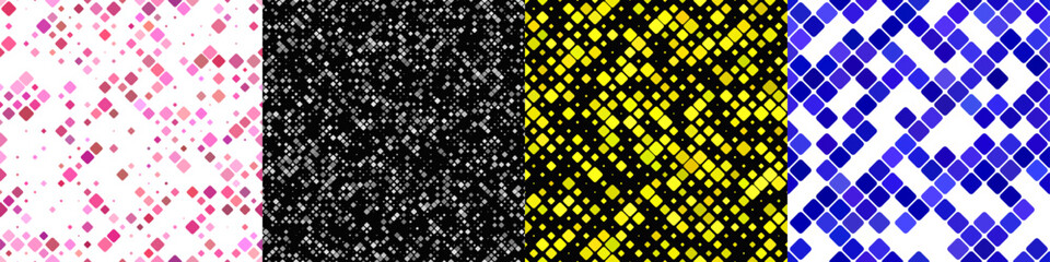 Wall Mural - seamless geometrical diagonal square pattern set