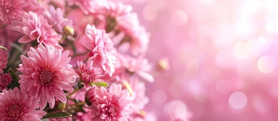 Aufkleber - Pink background with flowers providing copy space image